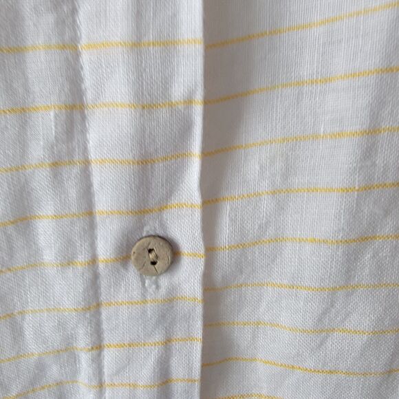 Cynthia Rowley womens 100% Linen Button up Blouse size S Striped boy fit - Picture 5 of 8